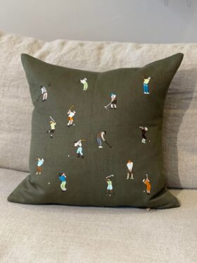 Fine Little Day Golfers Embroidered Pute 48x48