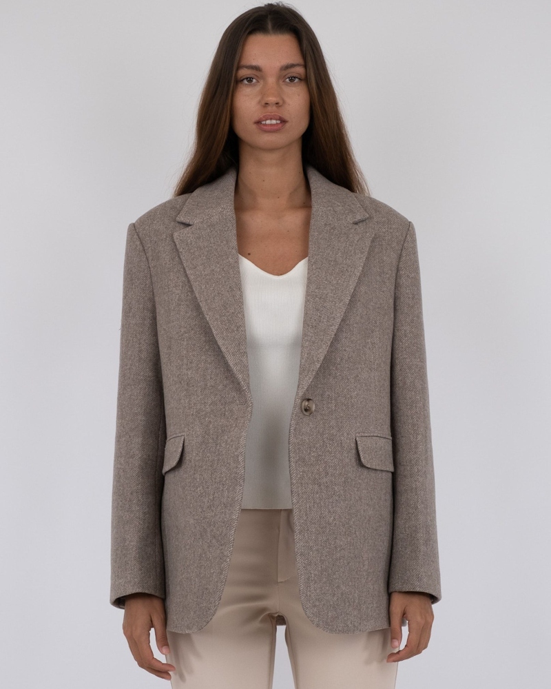 Neo Noir Gaby Twill Blazer Sand Melange