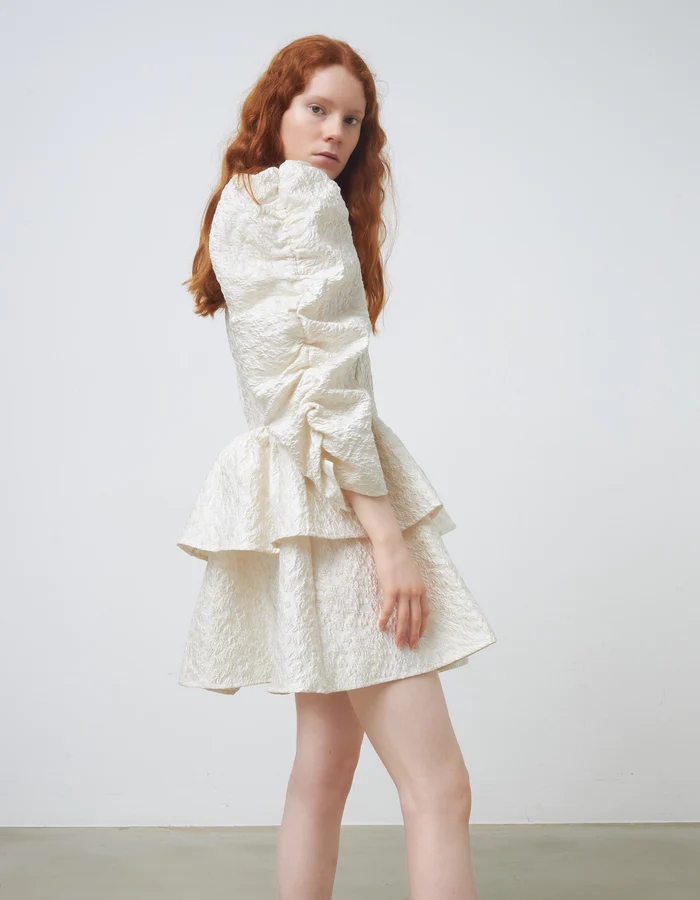 Stella Nova Adrielle Sia Kjole Creme Vanilla - Bilde 3