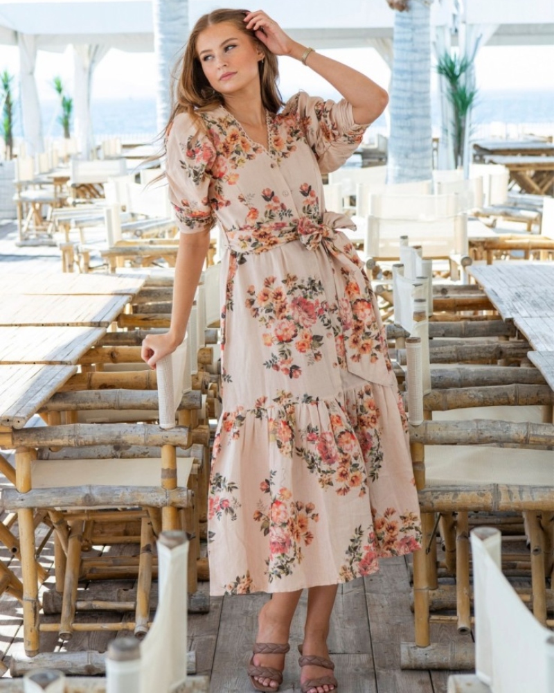 MISSMAYA Sylvie Kjole Peach Parfait