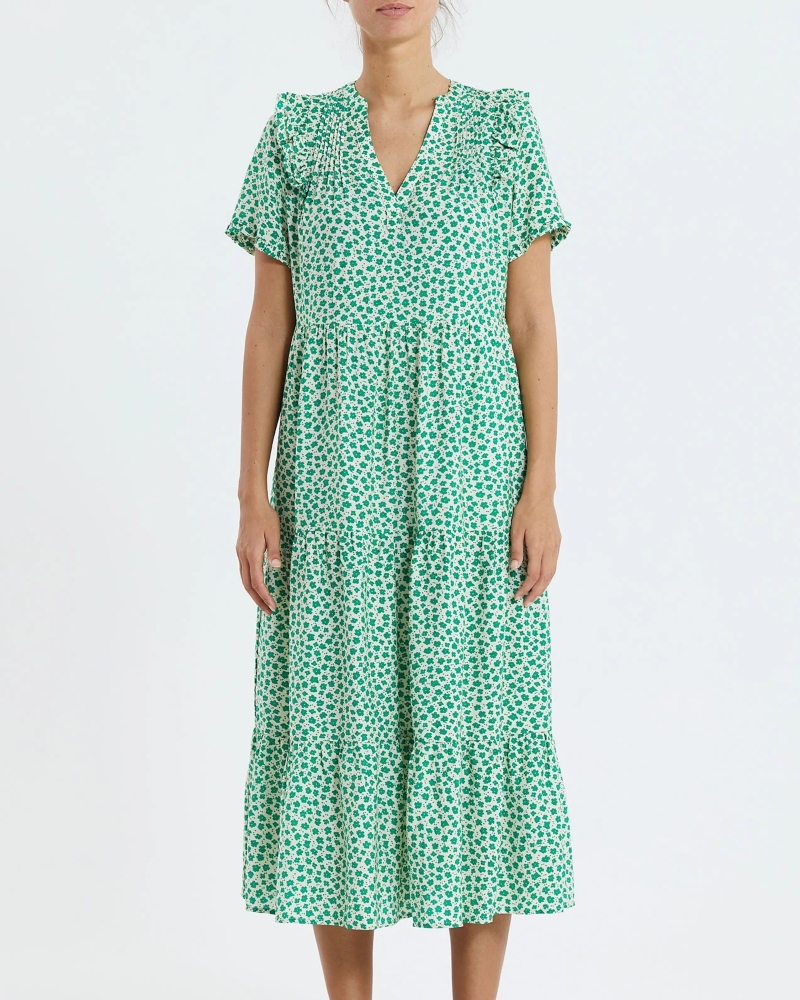 Lollys Laundry Freddy Kjole Flower Print Grønn