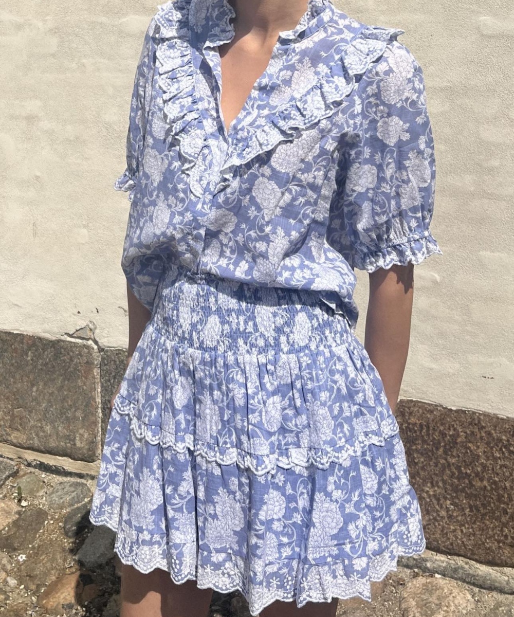 Neo Noir Lando Belle Skjørt Flower Blue