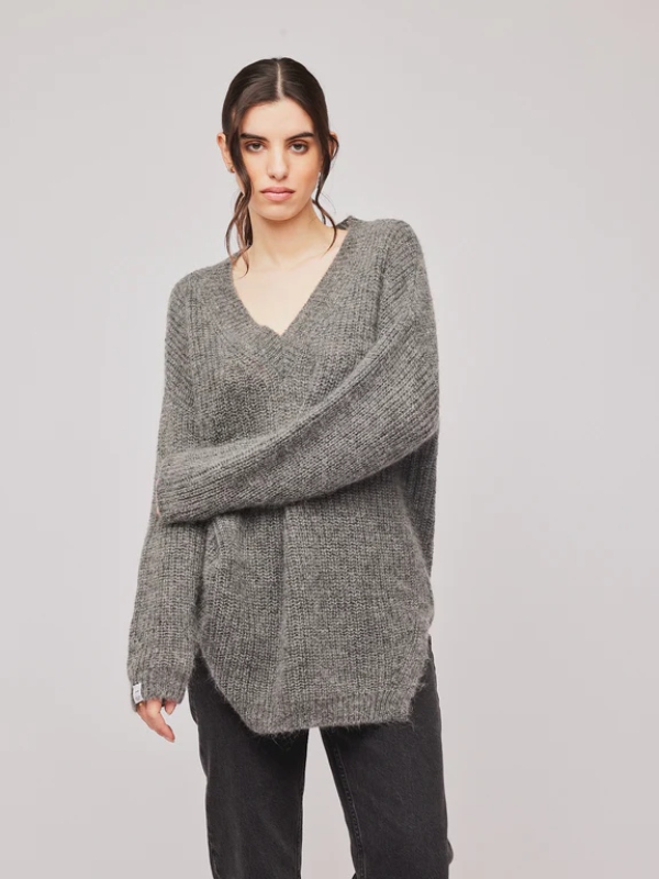 Untold Stories Florie V-neck Genser Winter Grey