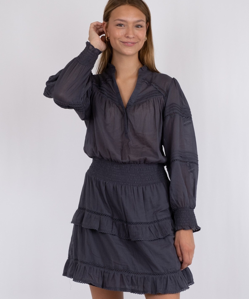 Neo Noir Milan Voile Dress Dark Grey