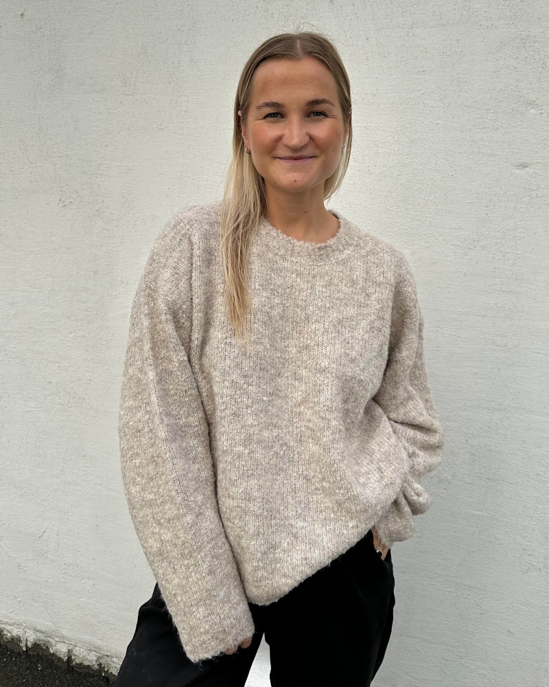 Neo Noir Glenda Boucle Knit Genser Sand Melange