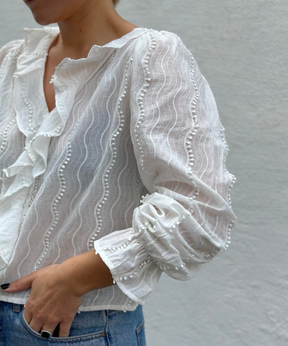 Neo Noir Nanci Wave Bluse Offwhite - Bilde 2