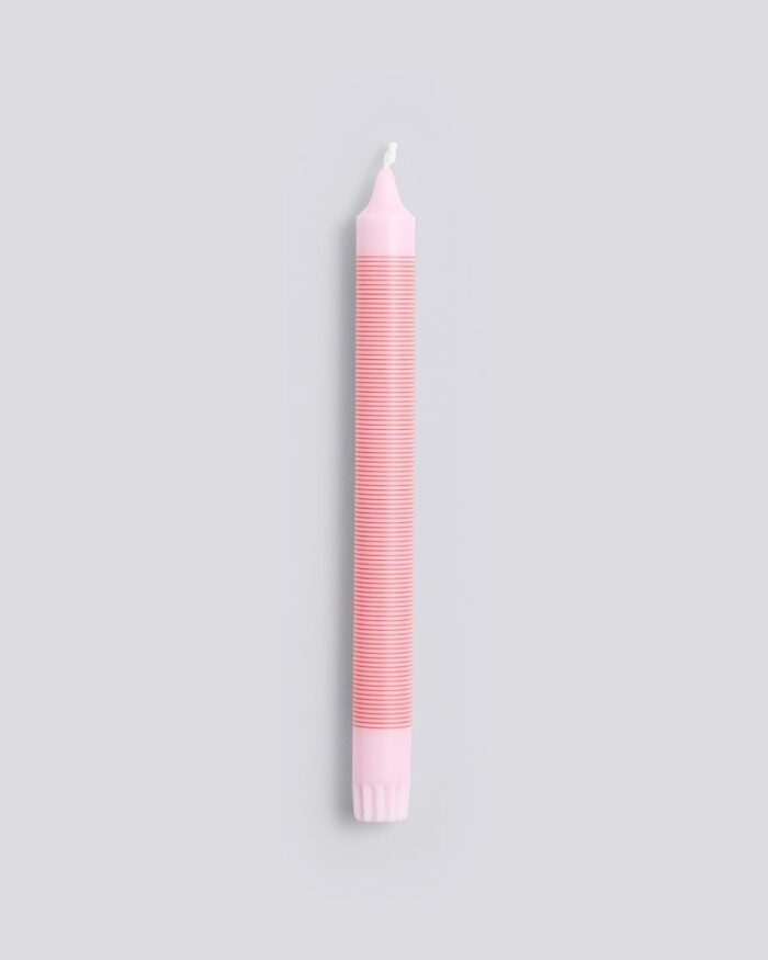 HAY Pattern Candle Stearinlys Pink & Red Thin Stripe
