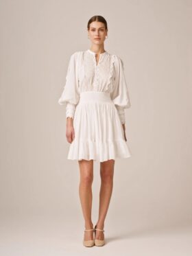 by TiMo Cotton Slub Mini Kjole Perfect White