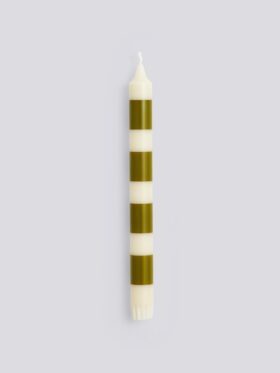 HAY Pattern Candle Stearinlys Offwhite & Army Stripe