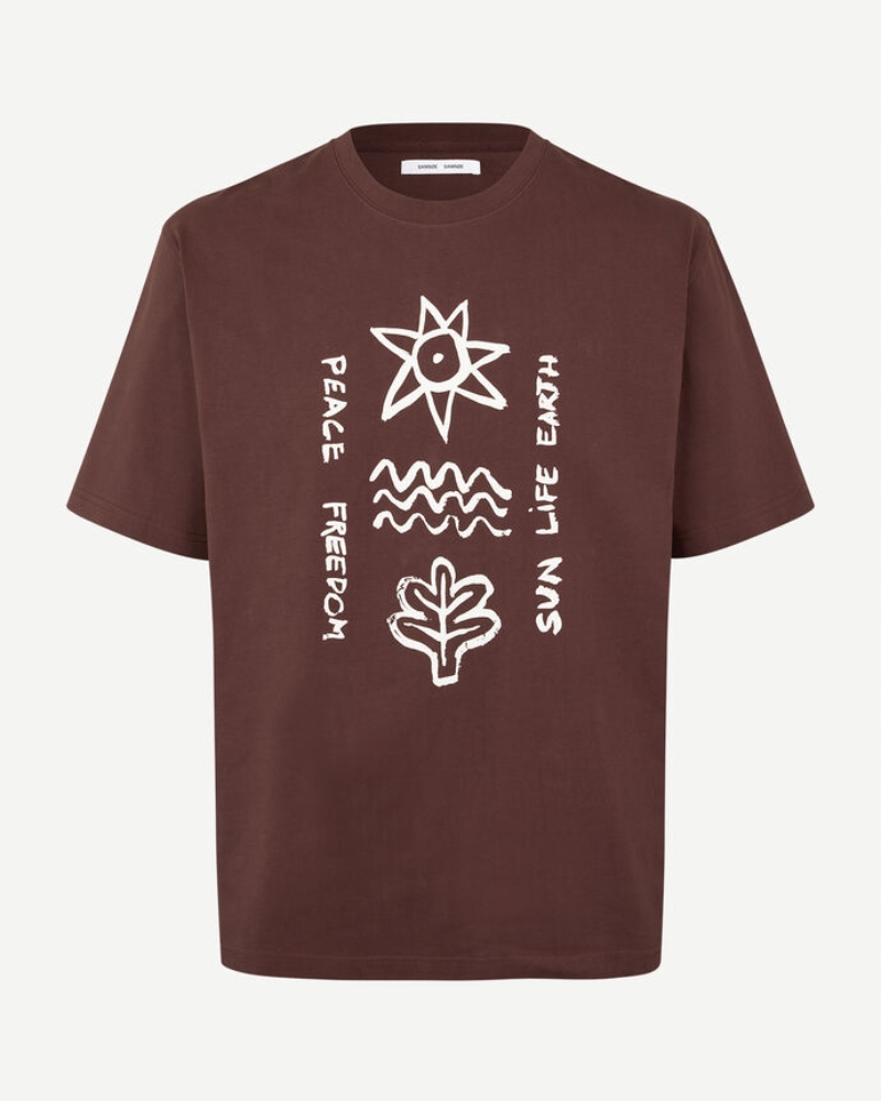Samsøe & Samsøe Sawind Uni T-skjorte Brown Stone Freedom
