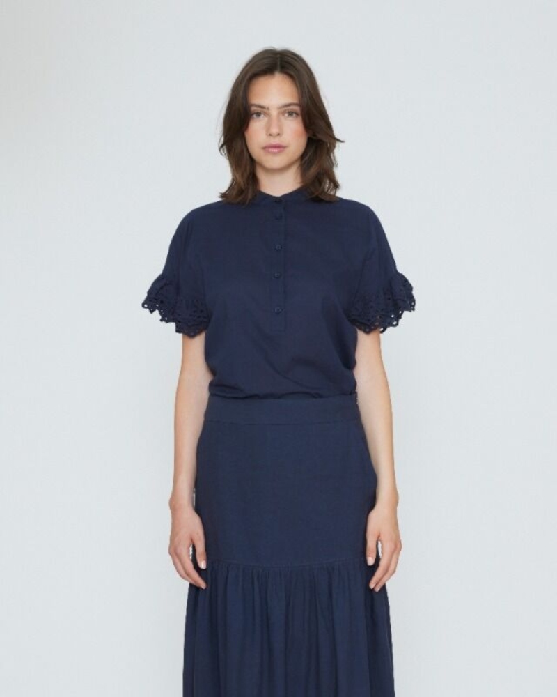 Six Ames Sally Bluse Night Sky Navy