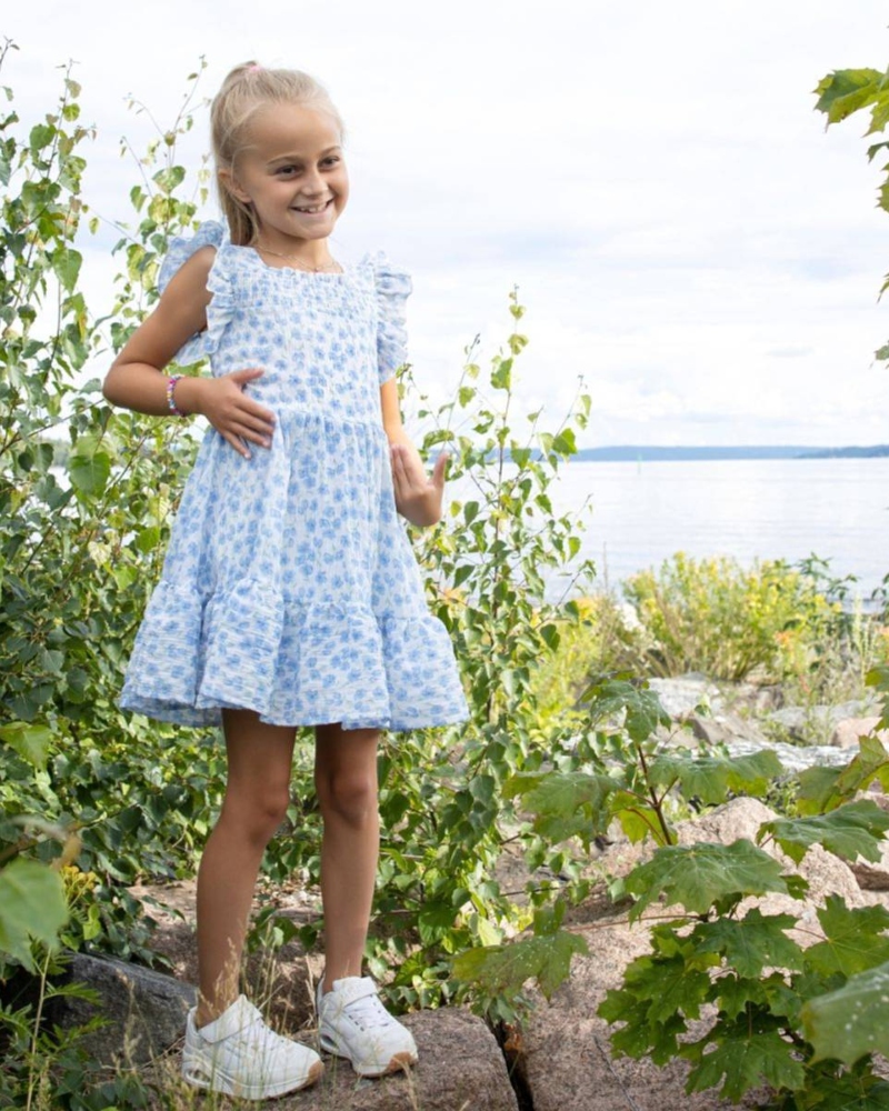 Vilje & Ve Linda Kjole Heaven Blue Flower