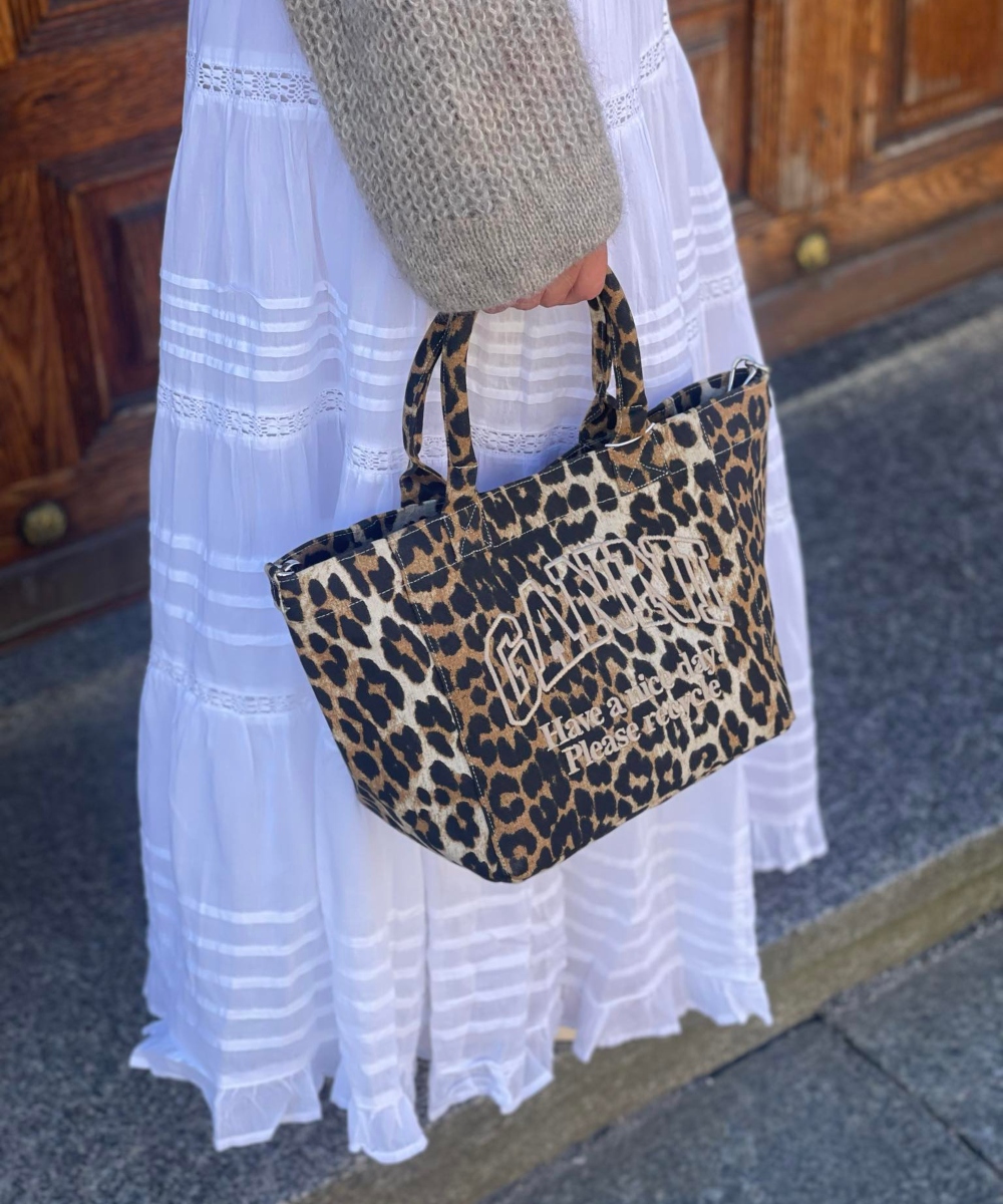 GANNI Small Easy Shopper Print Veske Leopard