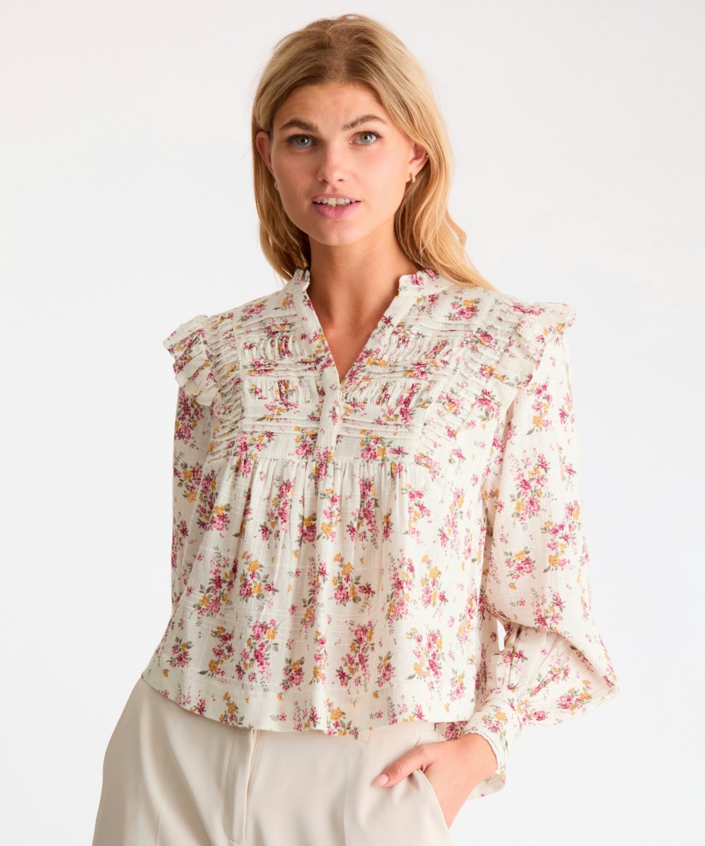 Neo Noir Alicia Flower Oasis Bluse Offwhite