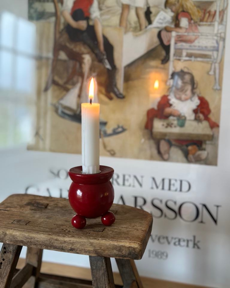 Spegels Julegris Lysestake Rød 7cm