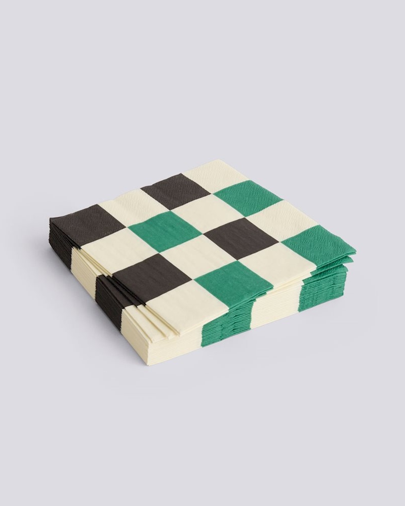 HAY Patter Servietter Lunsj Offwhite Green Black M Check