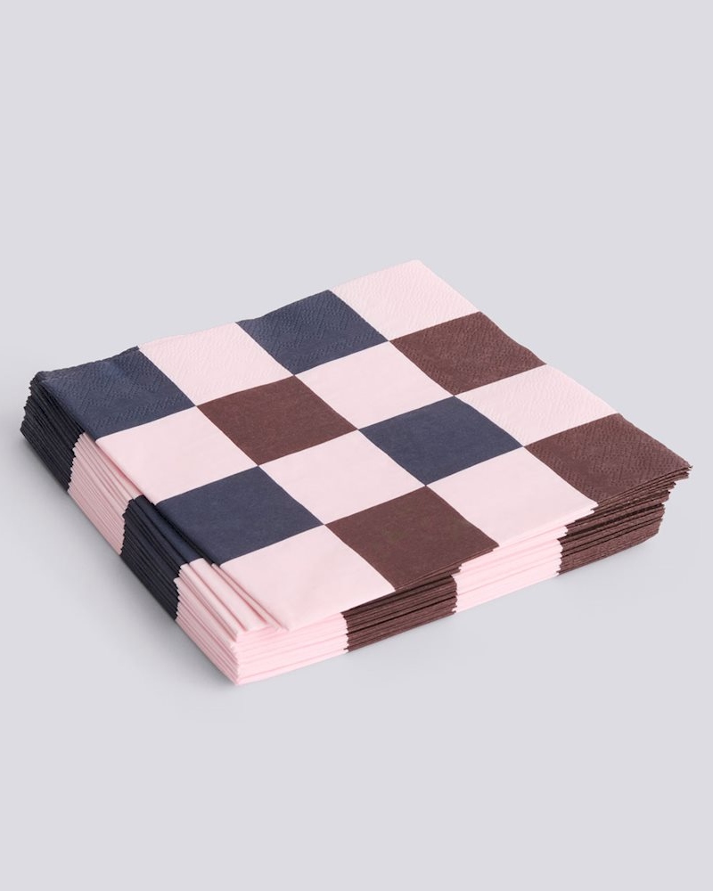 HAY Pattern Servietter Middag Light Pink Bordeaux Black