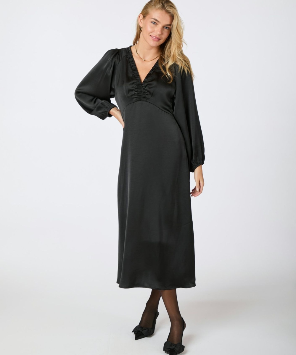 Neo Noir Isobel Heavy Sateen Kjole Sort - Bilde 4