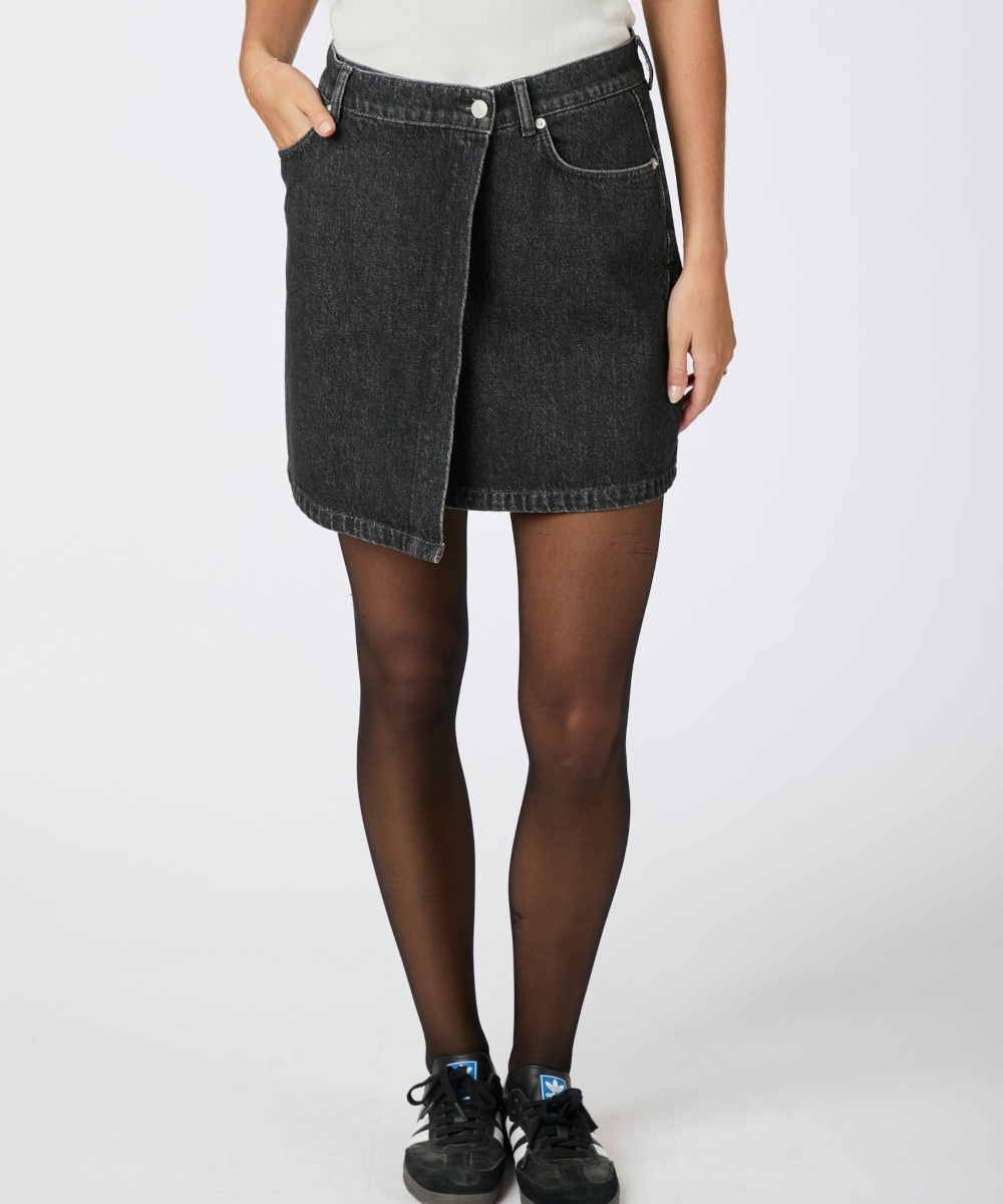 Neo Noir Kendra Denim Skjørt Dark Grey - Bilde 3