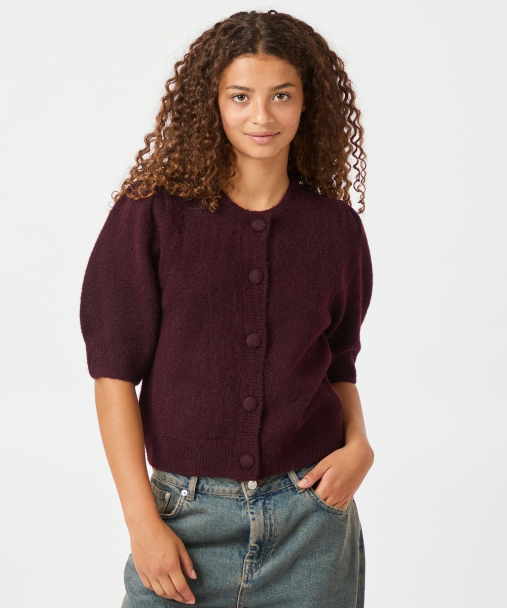 Neo Noir Trudy Knit Cardigan Wine - Bilde 2