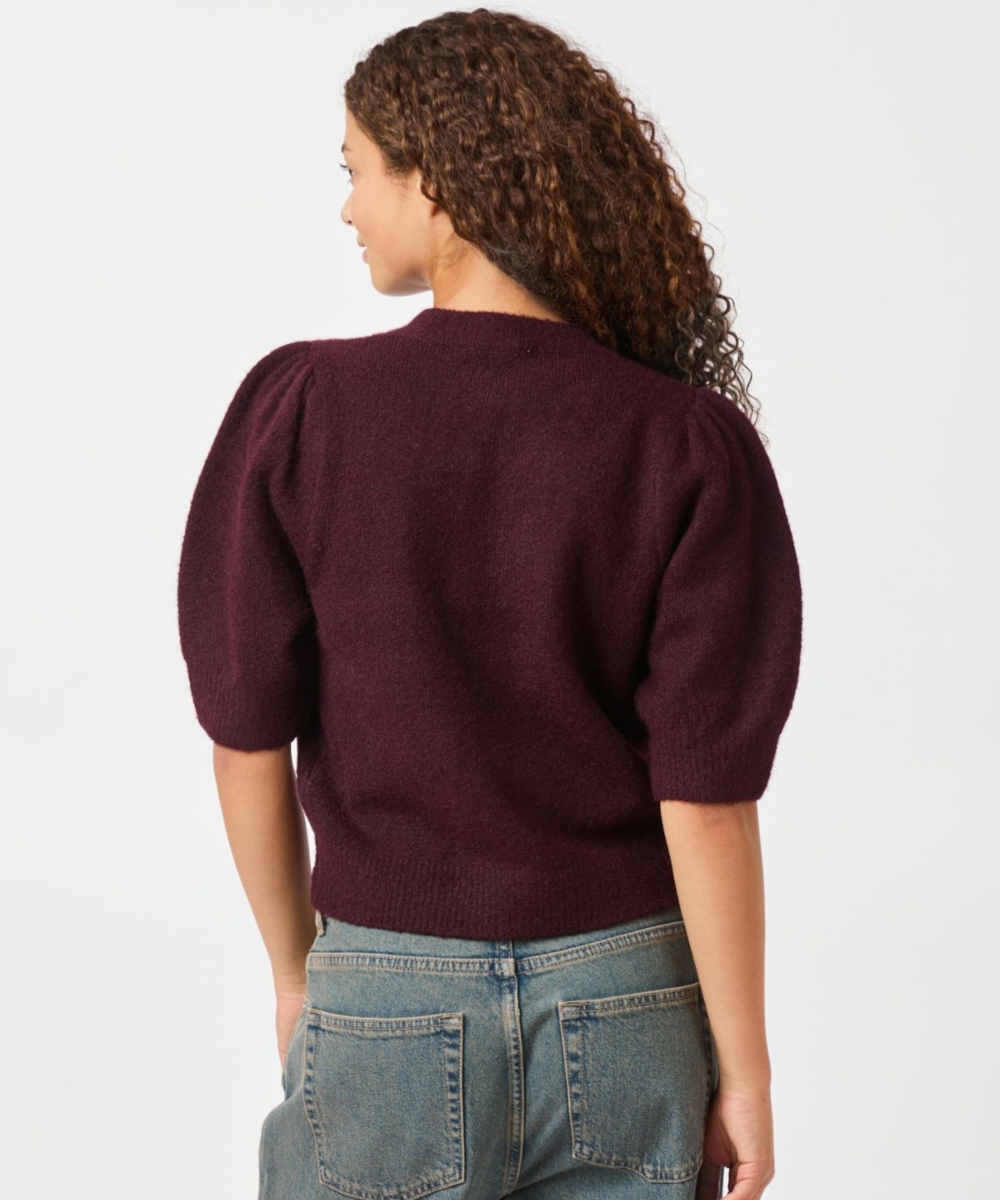 Neo Noir Trudy Knit Cardigan Wine - Bilde 3
