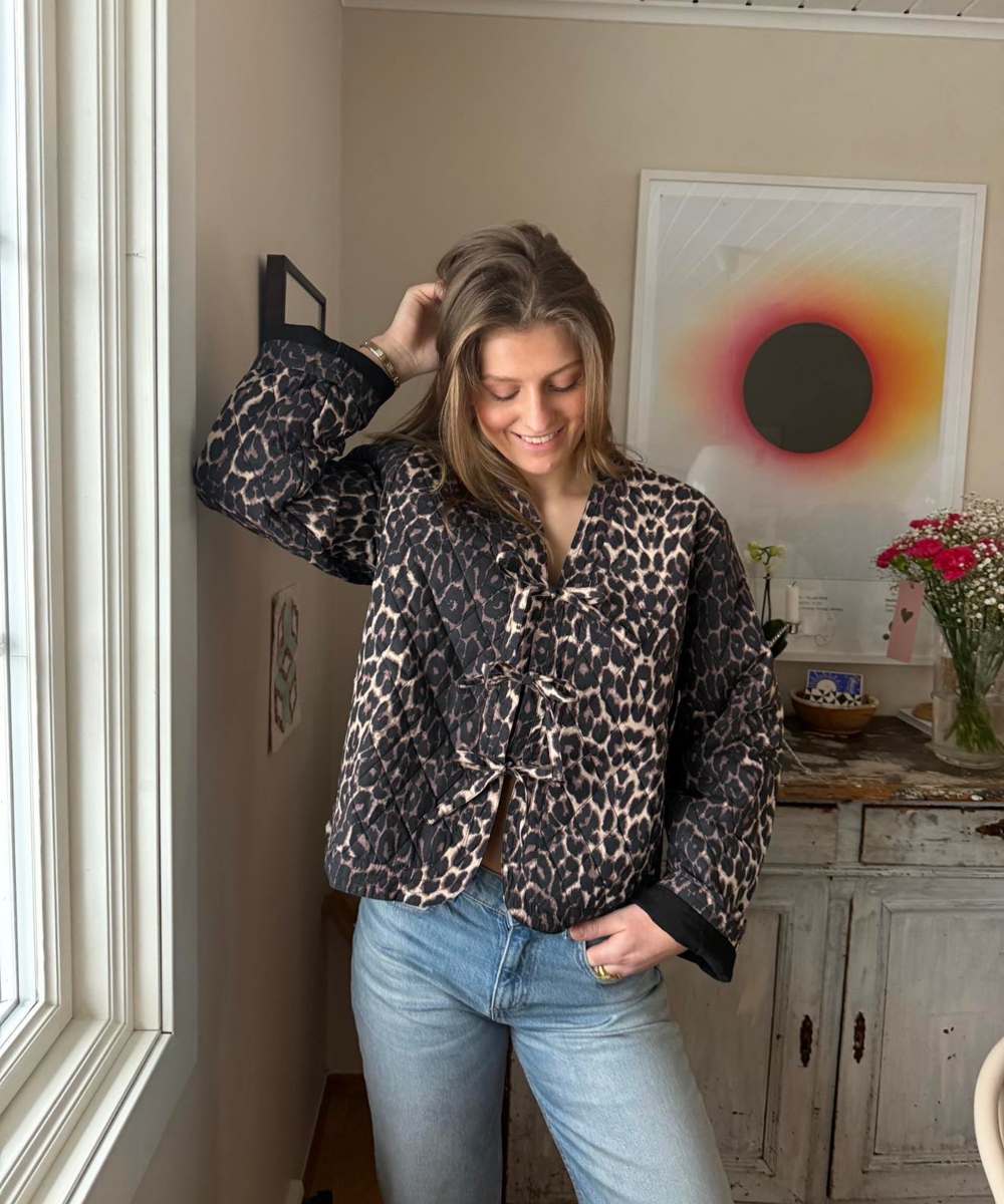 Neo Noir Dubbie Leo Quilt Jakke Leopard