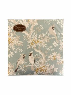 Caspari Servietter Middag Scenic Songbirds Celadon