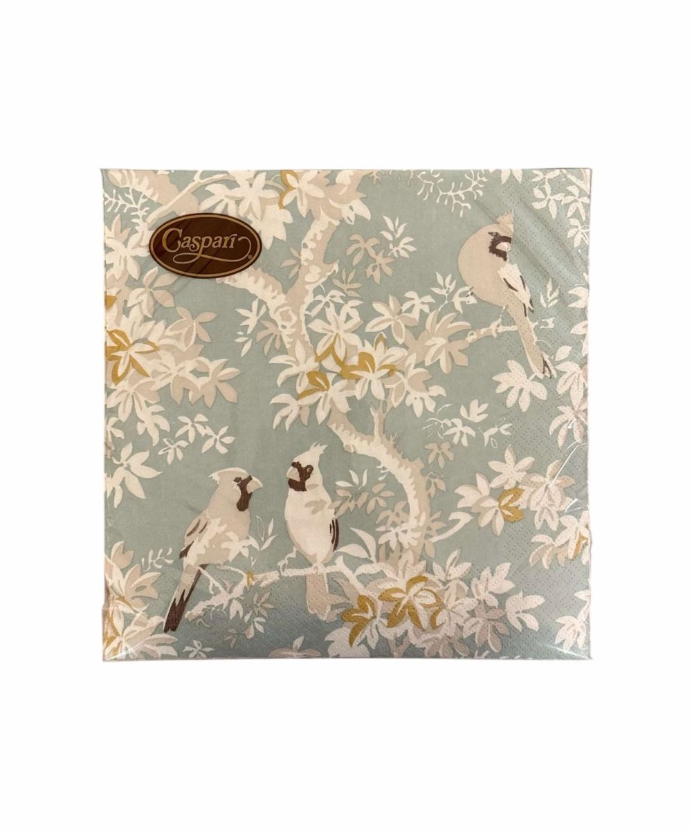 Caspari Servietter Middag Scenic Songbirds Celadon