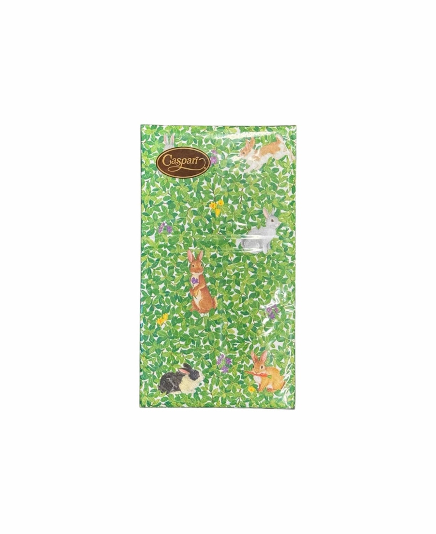 Caspari Servietter Guest Bunnies And Boxwood