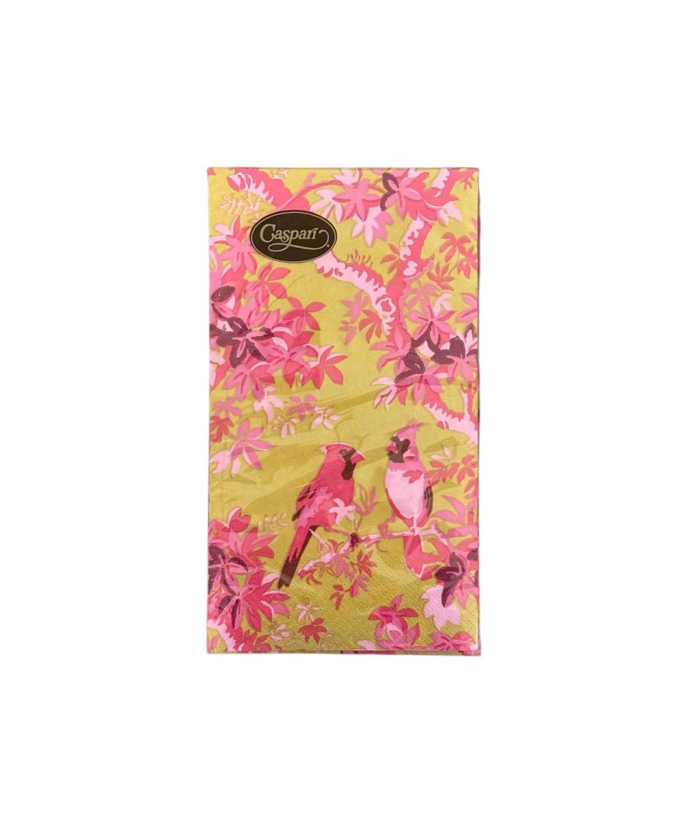 Caspari Servietter Guest Scenic Songbirds Rose Gold