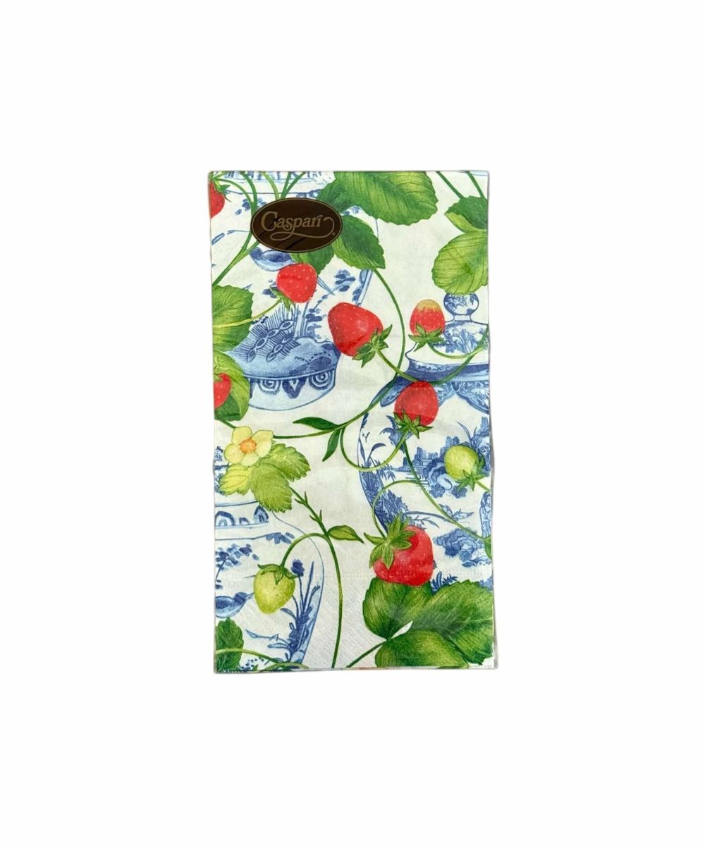Caspari Servietter Guest Strawberries and Cream