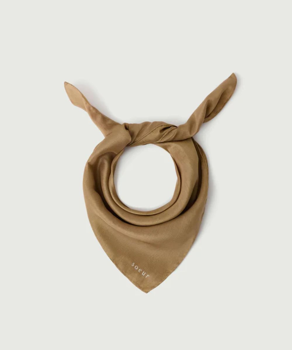 Soeur Square Silke Skjerf Beige