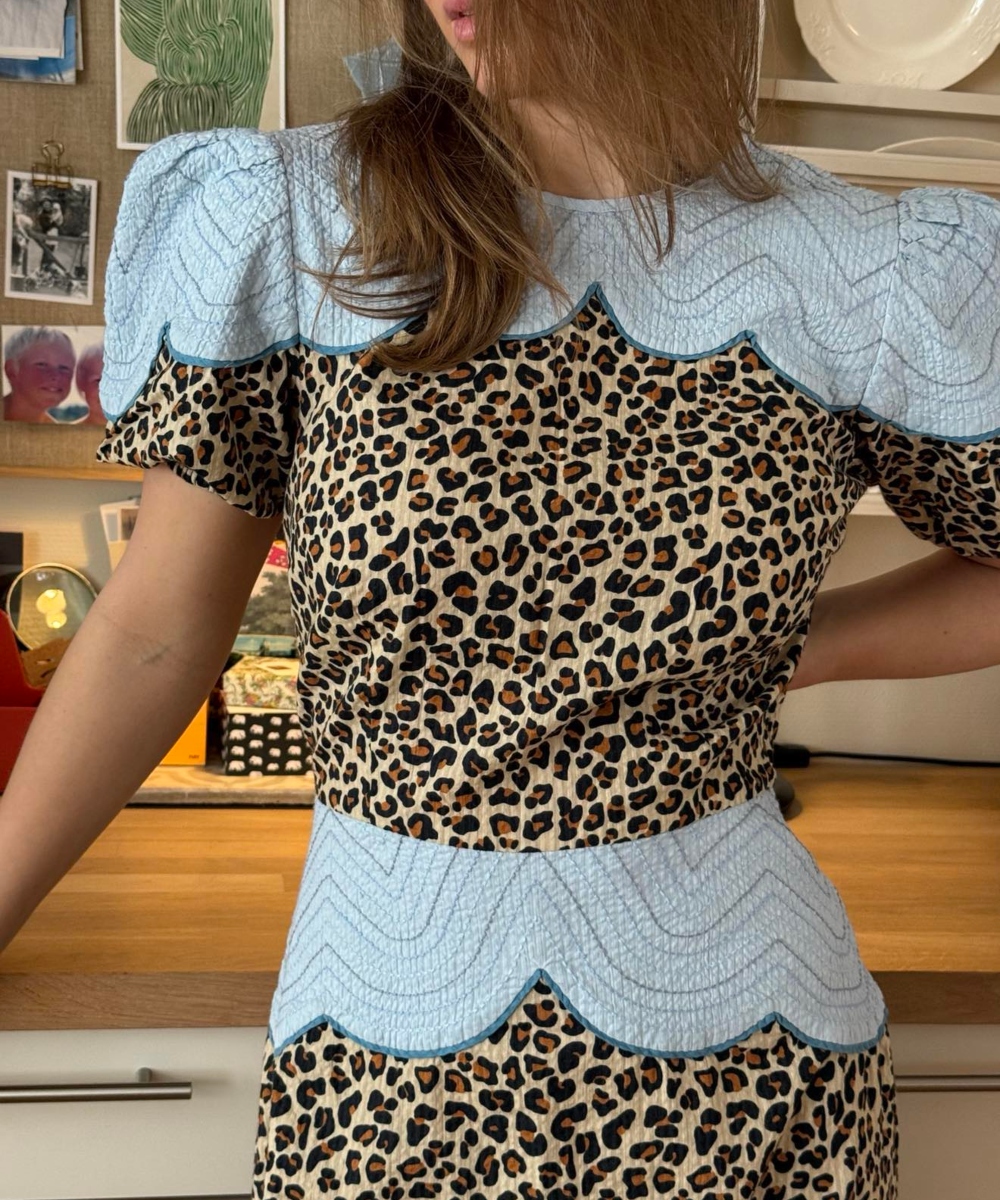 Stella Nova Leopard Midi Embroidery Kjole - Bilde 2