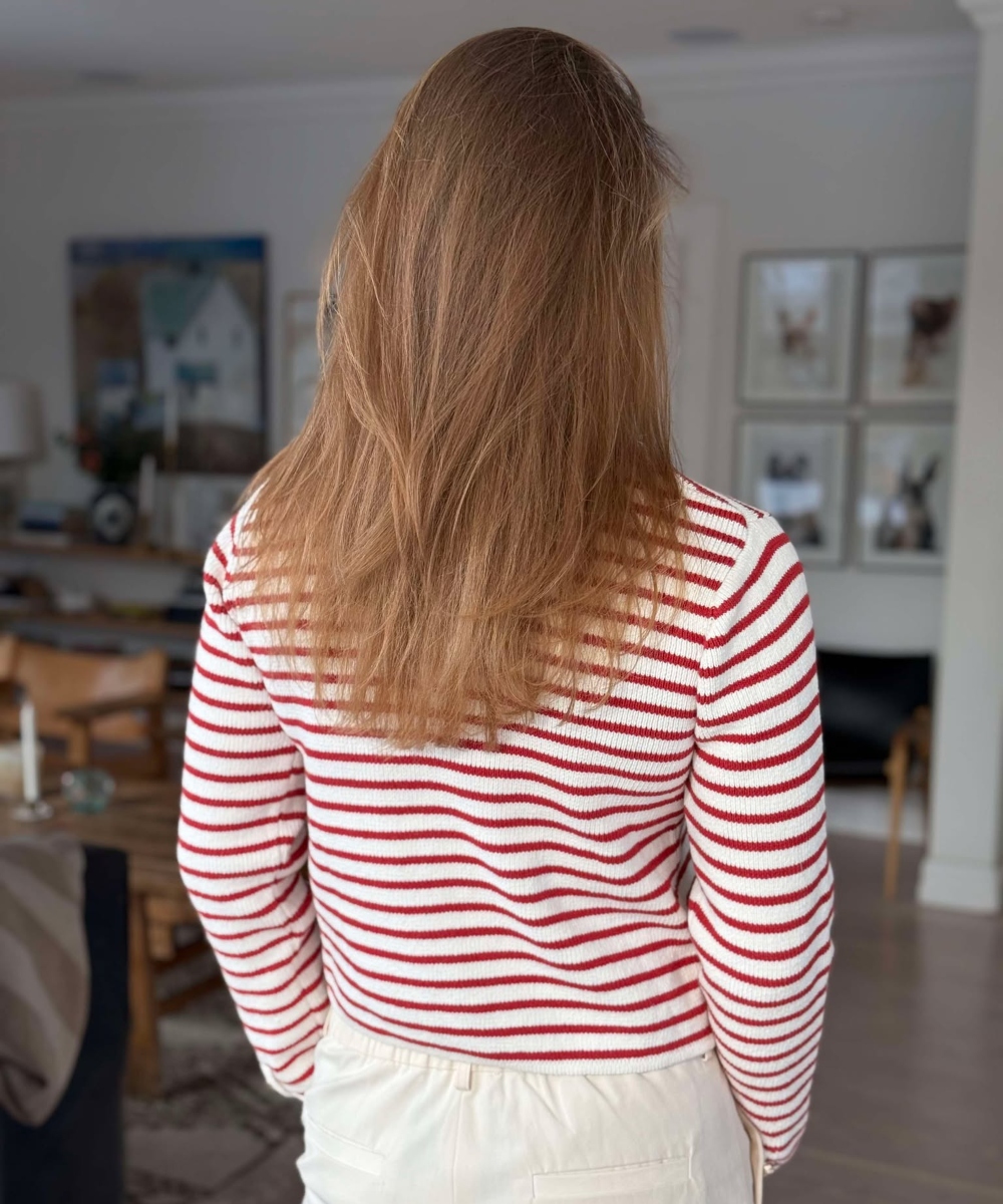 Suncoo Paris Gabriel Striped Cardigan Offwhite - Bilde 2