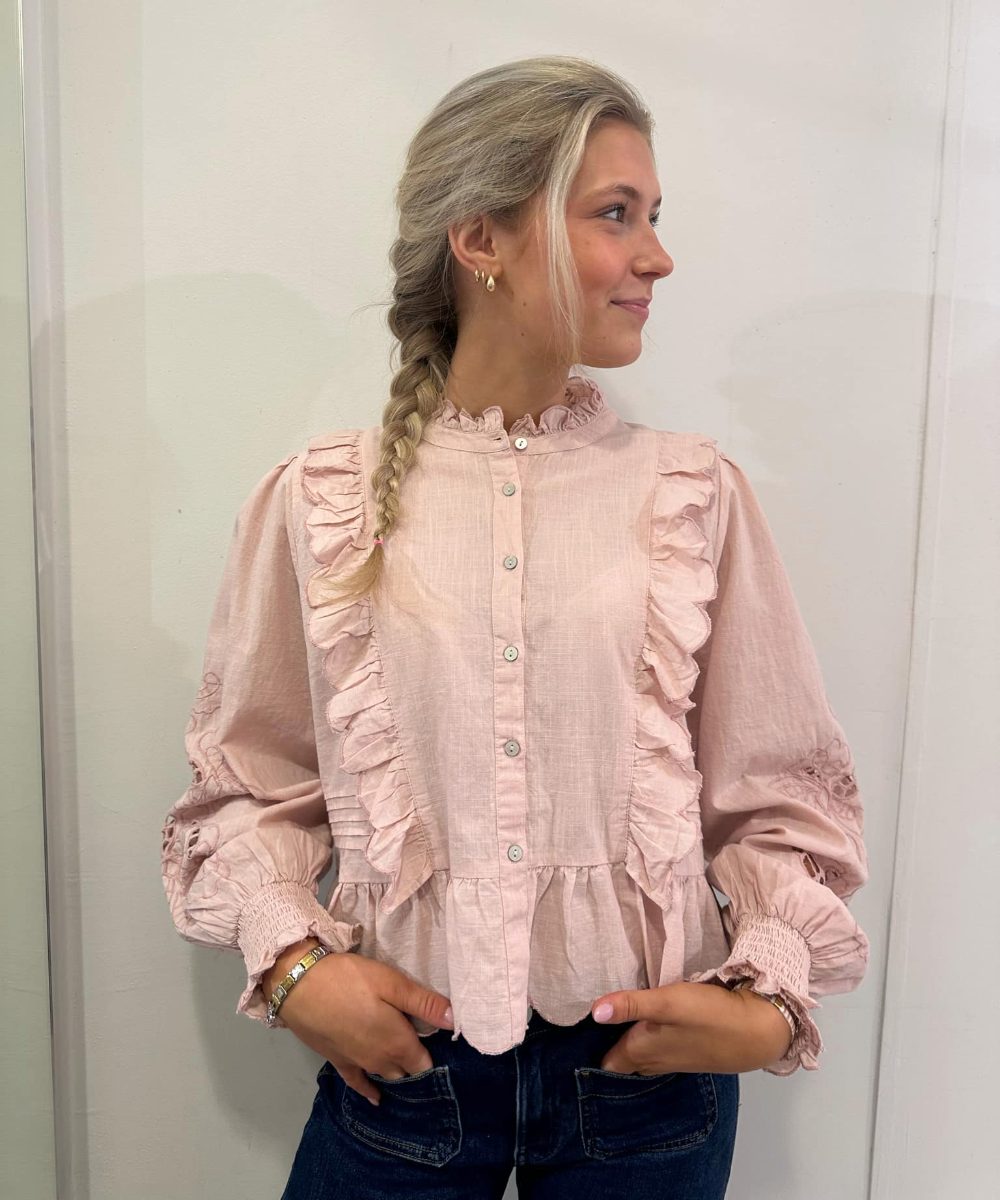 Neo Noir Petrine Embroidery Bluse Rose