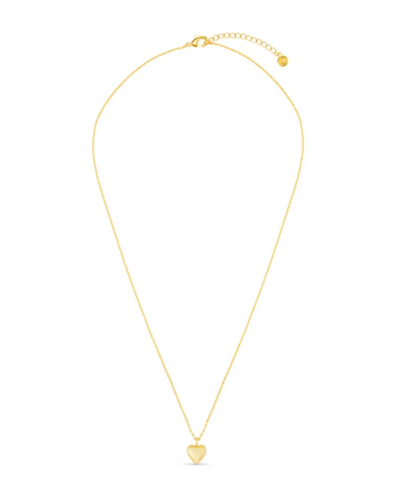 ORELIA Domed Heart Charm Short Halssmykke Gull
