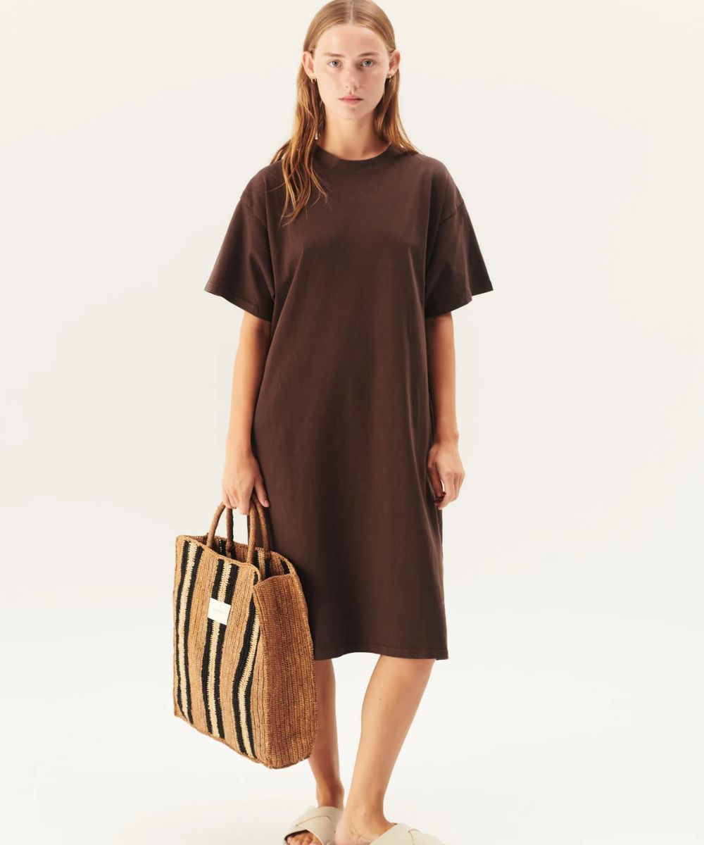 Rue de Tokyo Tatiana Garment Dyed Light Jersey Kjole Brun