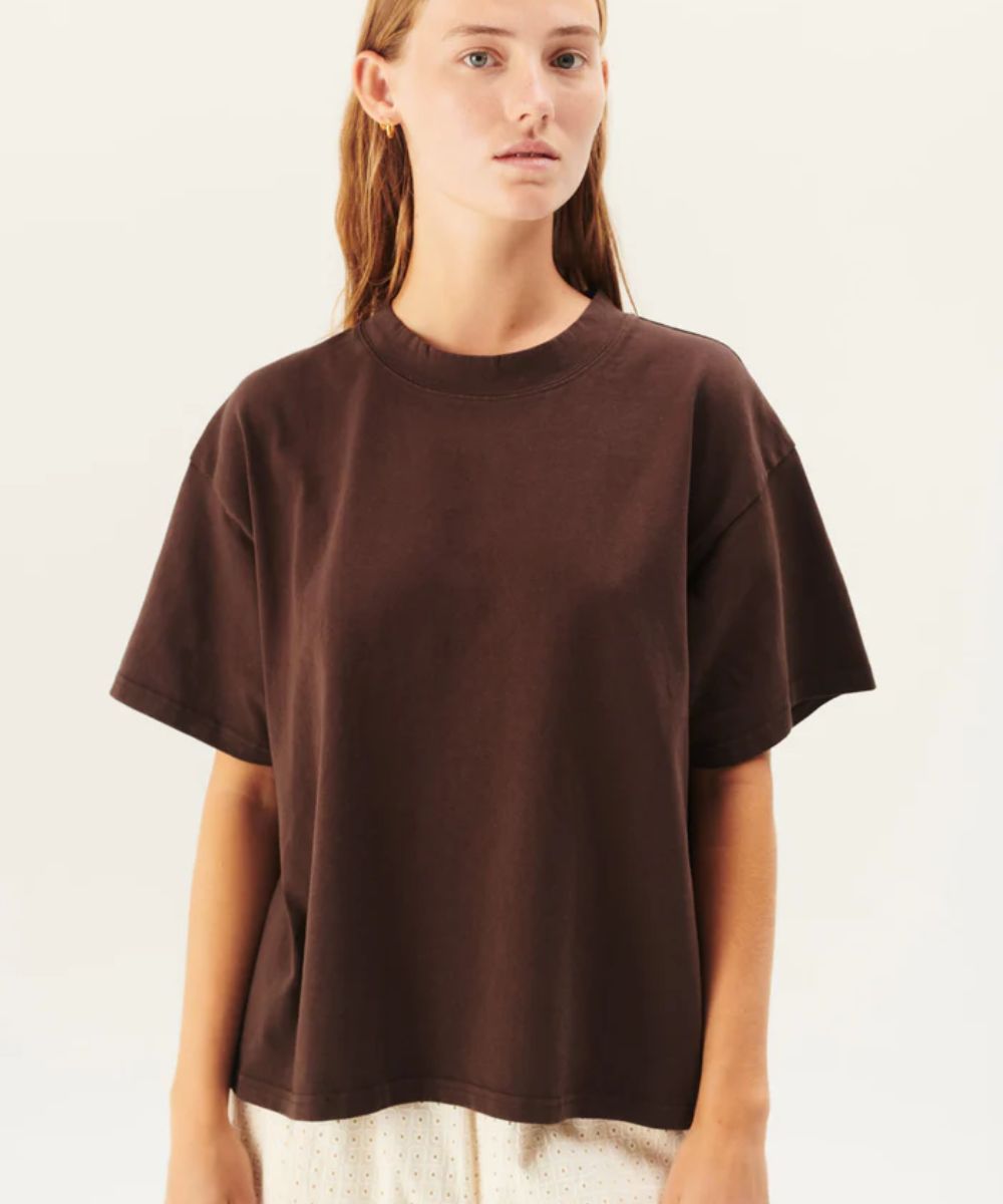 Rue de Tokyo Tora Garment Dyed Jersey T-skjorte Brun
