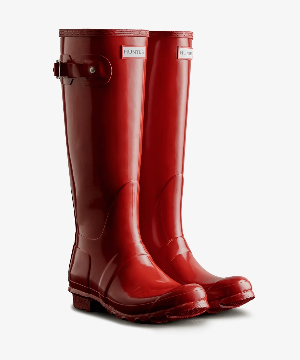 HUNTER Women's Original Tall Gloss Støvler Military Red