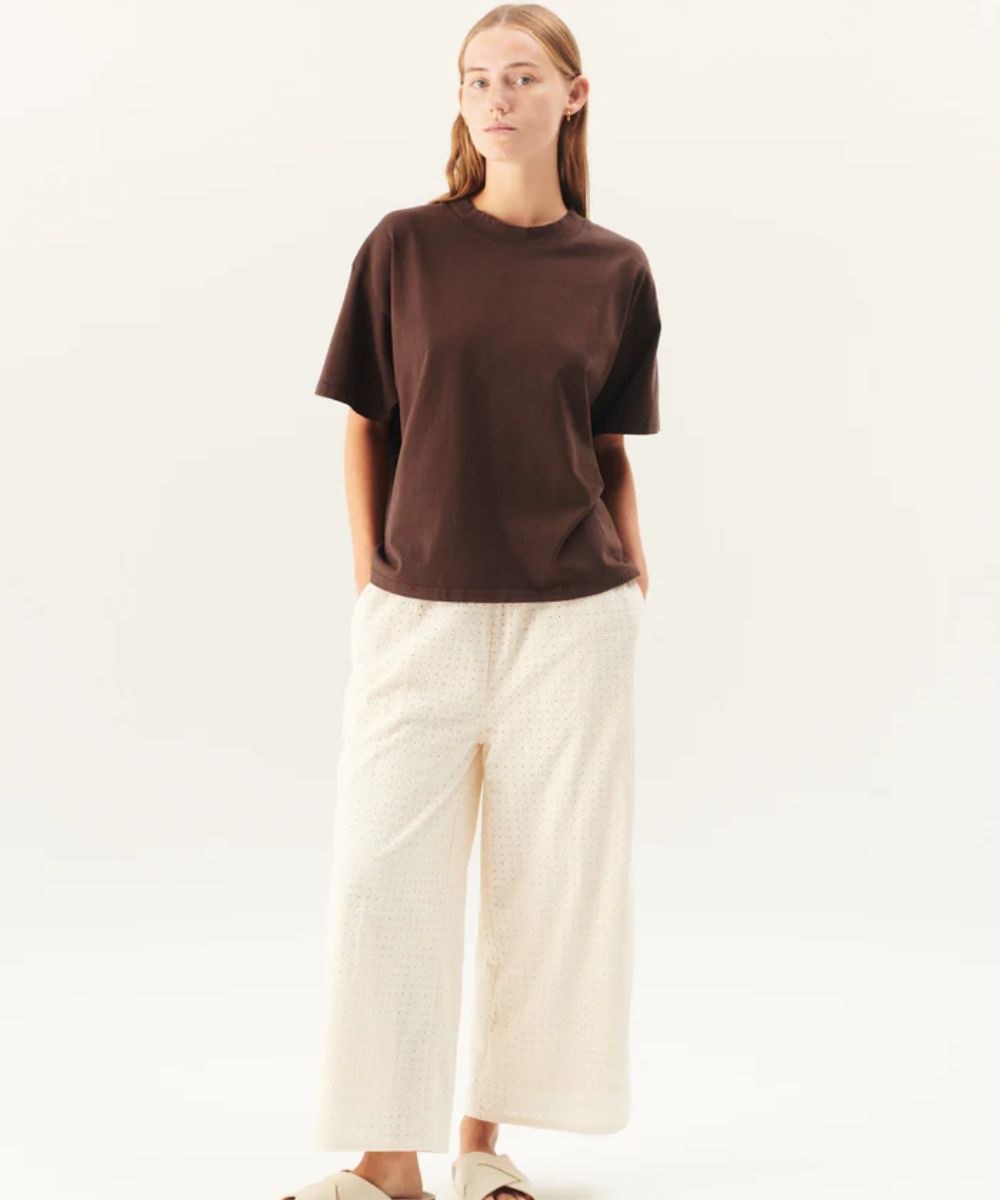Rue de Tokyo Tora Garment Dyed Jersey T-skjorte Brun - Bilde 3