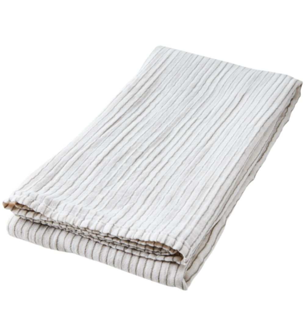 Affari Elsa Duk Striper Off White Oliven Grønn 220 x 130