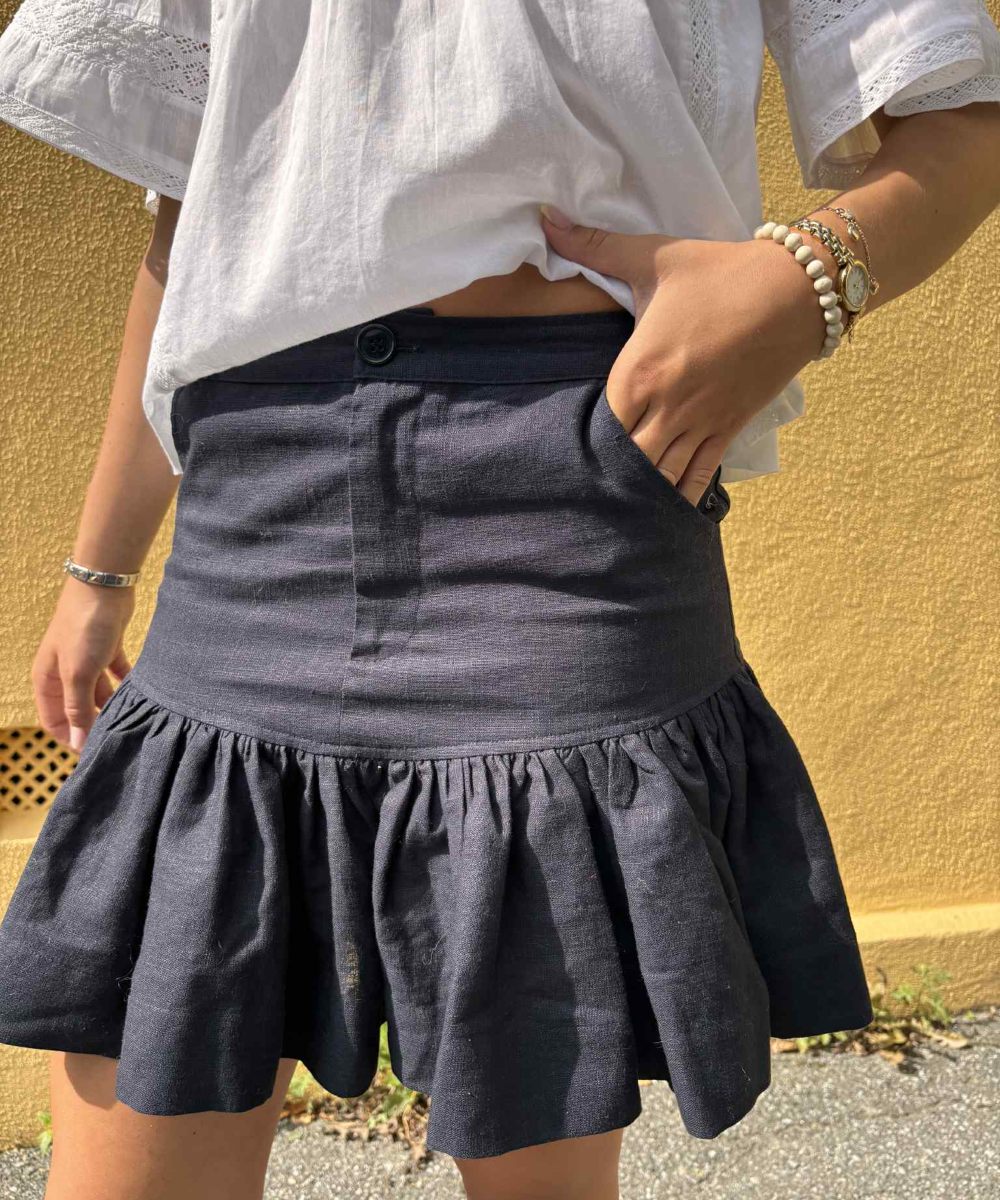 Vilje & Ve Allison Linen Skjørt Navy
