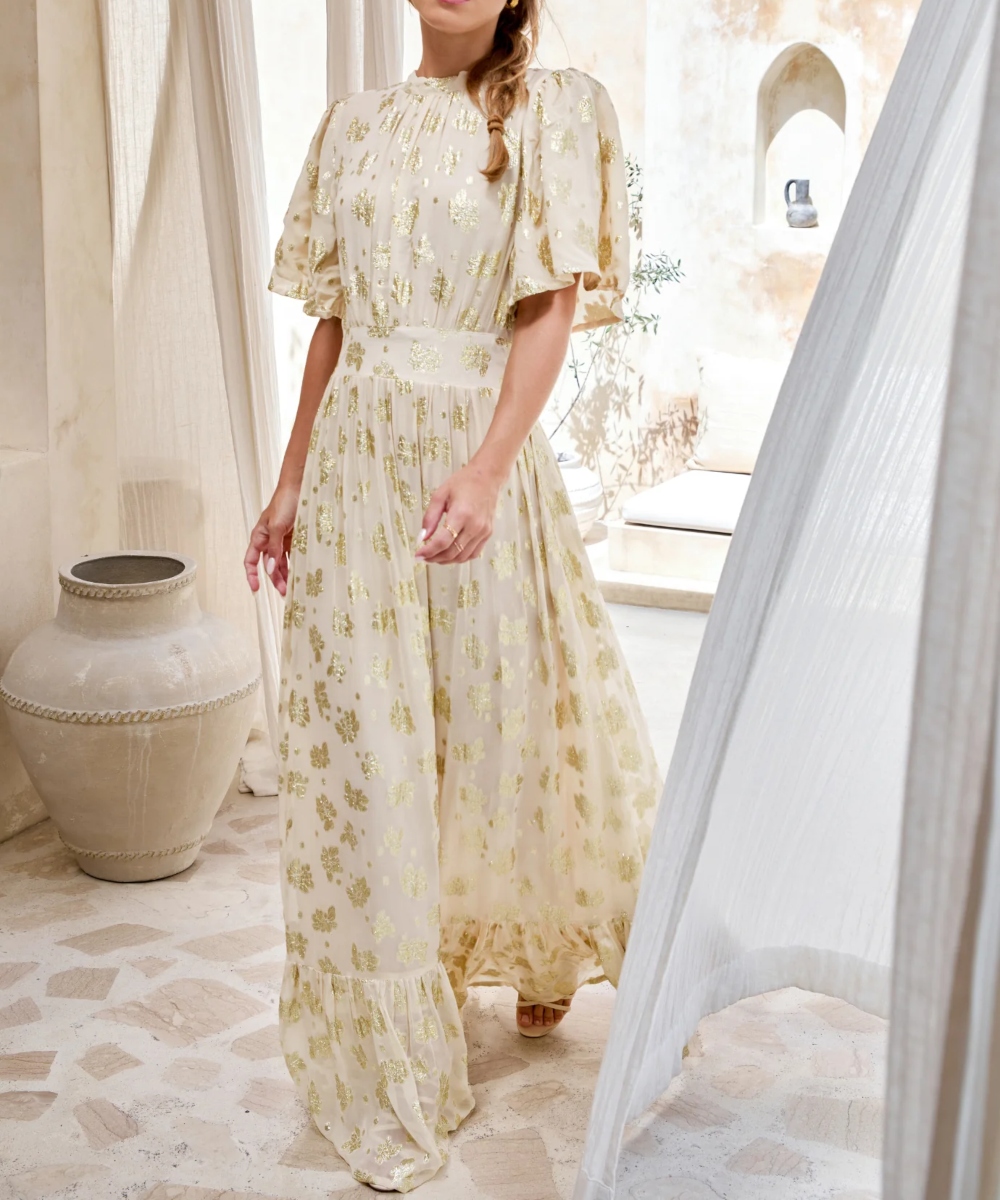 MISSMAYA Heena Maxi Kjole Sunkissed Lurex