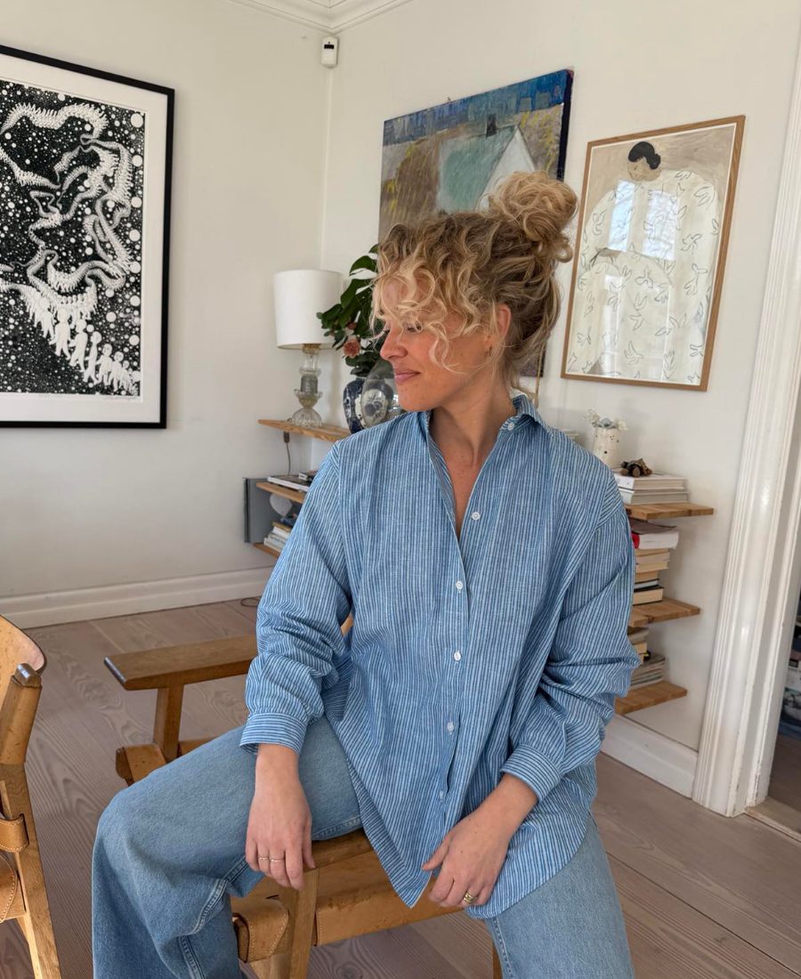 BY IDA Ida Oversized Skjorte Blåhvit Striper