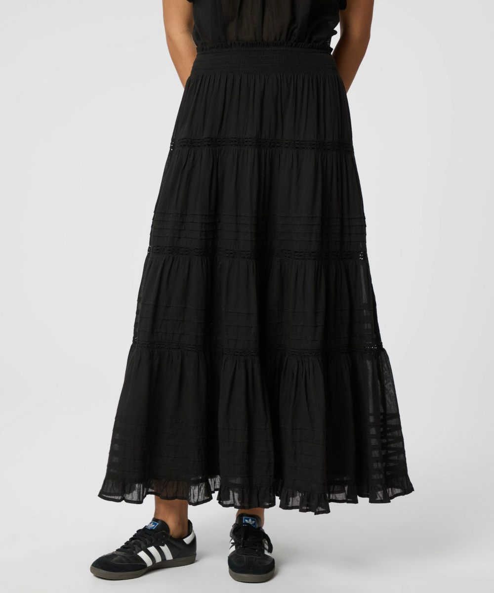 Neo Noir Felicia Voile Skjørt Sort