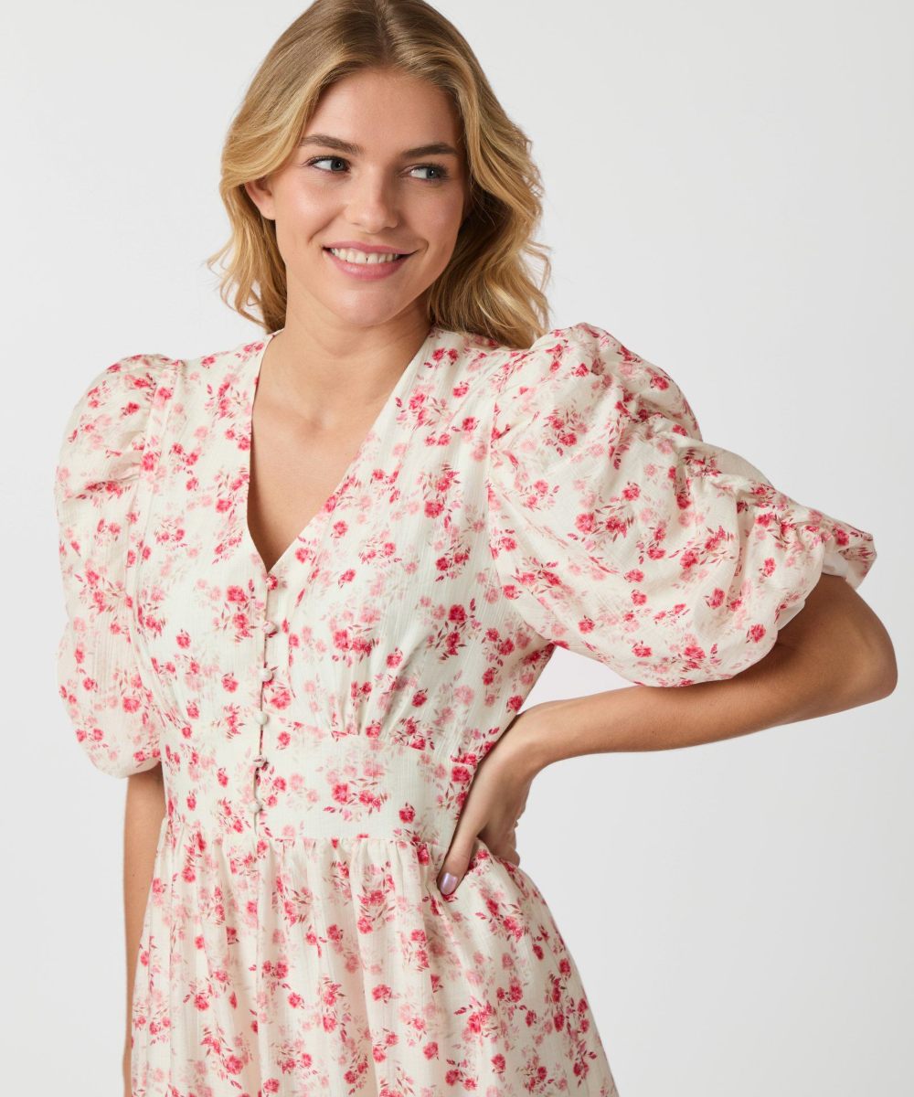 Neo Noir Rilana Pretty Flower Kjole Red - Bilde 3