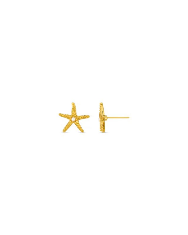 ORELIA Starfish & Pearl Stud Øredobber
