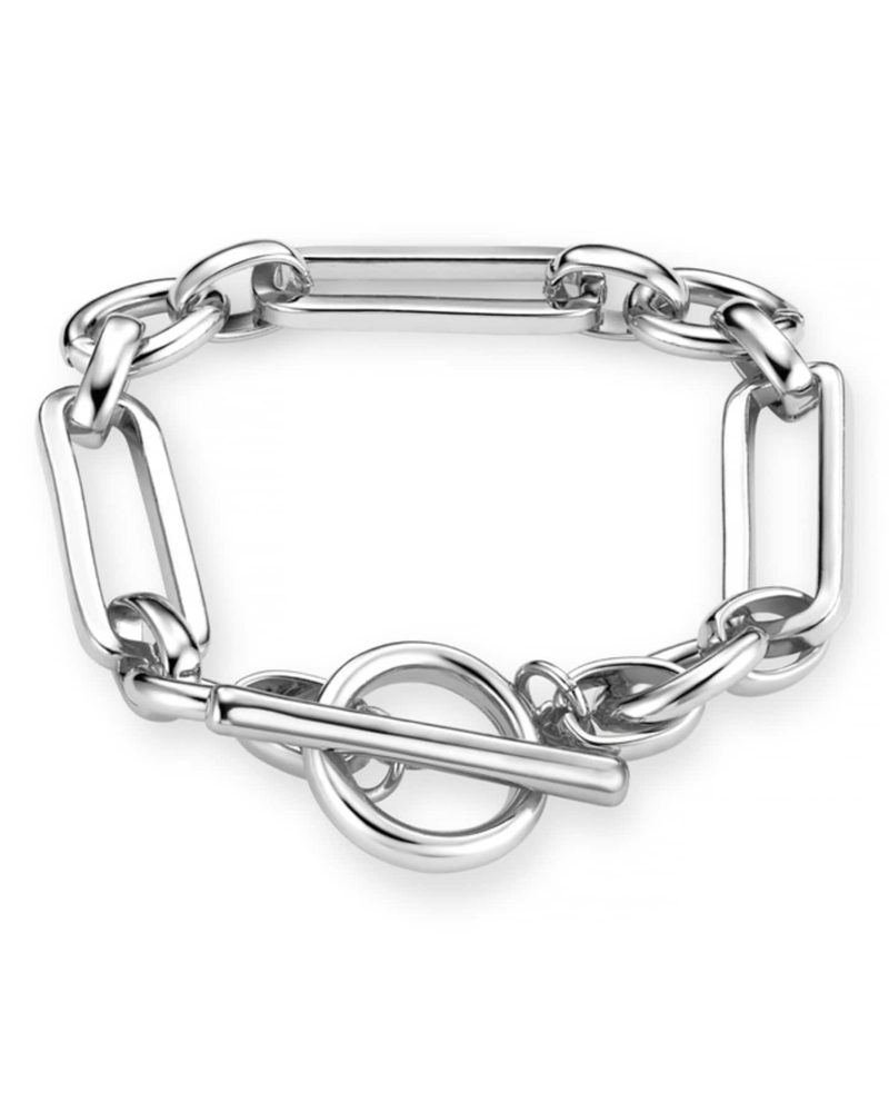 ORELIA Rectangular Link T-Bar Armbånd Sølv