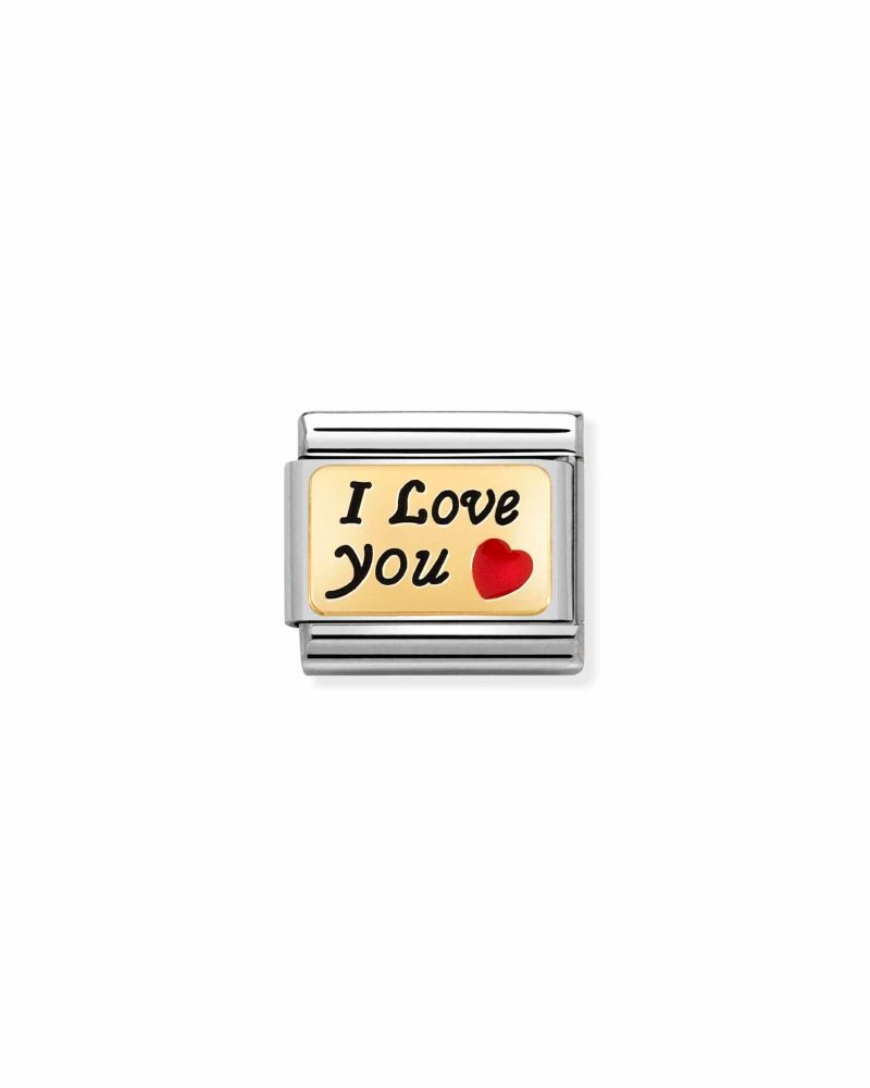 NOMINATION Love Links I LOVE YOU Gull Hjerte Rød