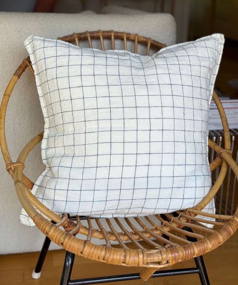Linge Particulier Pute Ruter Off White Navy 50×50